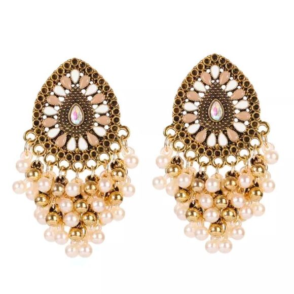 NEW! CUTE BOLLYWOOD INDIAN CULTURAL ETHICAL EARRINGS JHUMKA - Picture 1 of 1